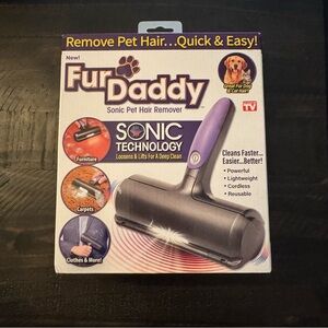 Fur Daddy As Seen on TV Sonic Pet Hair Remover Dog Cat Grooming Tool New in Box!